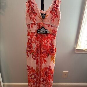 Angie Women's Maxi Dress - Red and Yellow Floral